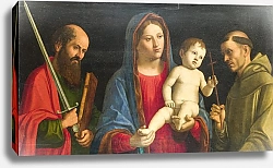 Постер Неизвестен Дева Мария с ребенком со святыми Павлом и Франсисом
