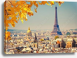 Постер Франция. Париж. Эйфелева башня. Осень