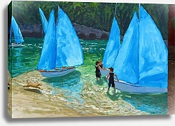 Постер Макара Эндрю (совр) Blue sails,Looe, 2018,