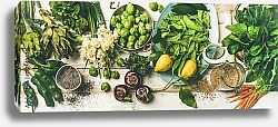 Постер Весенние здоровые вегетарианские продукты 