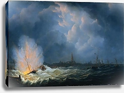 Постер Шуман Мартин De ontploffing voor Antwerpen van kanonneerboot nr 2 onder commando van Jan van Speijk