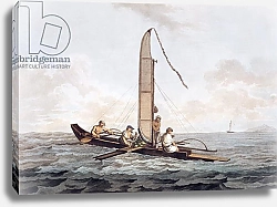 Постер Уэббер Джон A Sailing Canoe of Otaheite, from 'Views in the South Seas', pub. 1792
