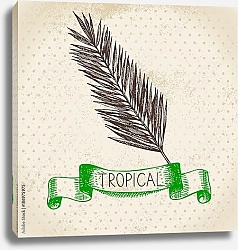Постер Иллюстрация с пальмовым листом