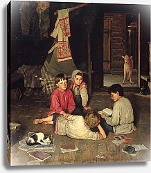 Постер Богданов-Бельский Николай A New Fairy Tale, 1891
