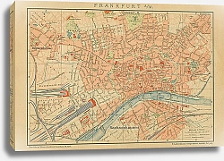 Постер Карта Франкфурта-на-Майне, конец 19 в. 1