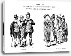Постер Fin du XIXè Siècle, Habits traditionnels Allemands Bade, Late 19Th Century German Folk Dress (Baden) 5