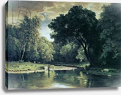 Постер Иннес Джордж Fishing in a stream, 1857