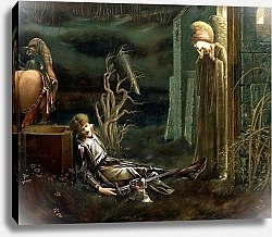 Постер Берне-Джонс Эдвард The Dream of Sir Lancelot at the Chapel of the Holy Grail, 1896