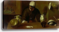 Постер Веласкес Диего (DiegoVelazquez) Kitchen Maid with the Supper at Emmaus, c.1618