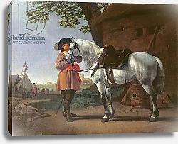 Постер Калрает Абрахам A Cavalier with a Grey Horse