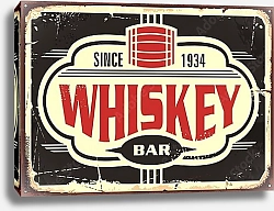 Постер Виски бар, винтажная вывеска
