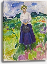 Постер Мунк Эдвард Woman in a Green Meadow