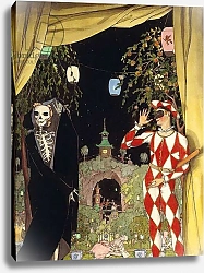 Постер Сомов Константин Harlequin and Death, 1918