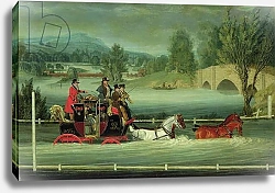 Постер Поллард Джеймс A Royal Mail Coach on a flooded road