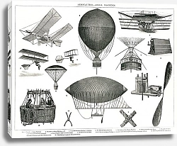Постер Аэронавтика - летательные аппараты из книги «New Popular Educator» (1904), коллекция старинных ранних летательных аппаратов