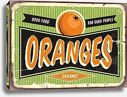 Постер Ретро плакат со свежим апельсином