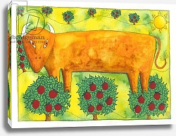 Постер Николс Жюли (совр) Bull in Field, 1992