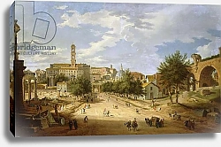 Постер Панини Джованни Паоло The Roman Forum and the Campidoglio seen from the Arch of Constantine, 1751