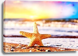 Постер Морская звезда на песке 2