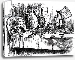 Постер Тениель Джон The Mad Hatter's Tea Party, illustration from 'Alice's Adventures in Wonderland'