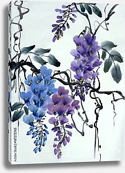 Постер Ветки цветущей глицинии