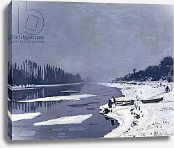 Постер Моне Клод (Claude Monet) Ice floes on the Seine at Bougival, c.1867-68
