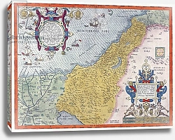 Постер Ортелиус Абрахам (карты) Map of Palestine, from Theatrvm Orbis Terrarvm, 1570