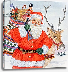 Постер Бредбери Катрин (совр) Father Christmas and his reindeer