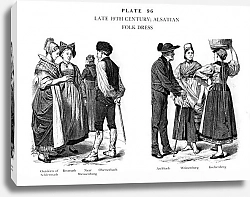 Постер Fin du XIXè Siècle, Habits traditionnels Alsaciens, Late 19Th Century, Alsatian Folk dress