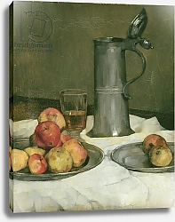 Постер Трубнер Хайнрих Still life with apples and pewter jug, 1878