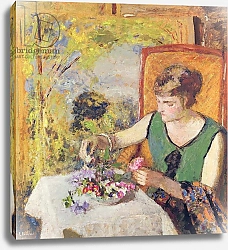 Постер Вюйар Эдуар Woman with a Bouquet of Flowers, 1925