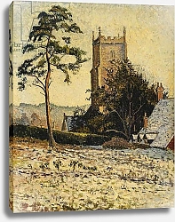 Постер Писсарро Люсьен The Church at East Knoyle, Thaw, 1917