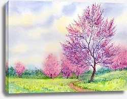 Постер Цветущее дерево в поле