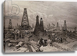 Постер Школа: Английская 19в. The Petroleum Oil Wells at Baku on the Caspian Sea, from 'The Illustrated London News', 1886