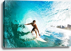 Постер Серфер и большая волна