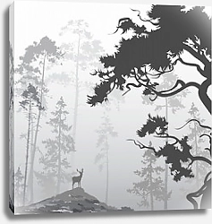 Постер Олень в лесу 3