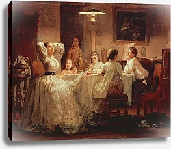 Постер Максимов Василий Sewing of the Dowry, 1866
