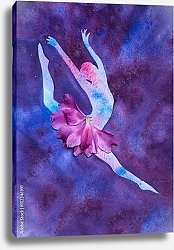 Постер Силуэт балерины в пачке-цветке