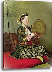 Постер Лиотар Жан Этьен Turkish Woman with a Tambourine