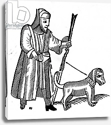 Постер Школа: Английская 15в Pilgrim with a dog