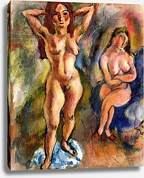 Постер Пасин Жюль Two Nudes: One Standing, One Sitting, 1913