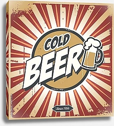 Постер Ретро плакат с холодным пивом 1