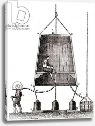 Постер Школа: Французская A diving bell built by Halley in 1691, from 'Les Merveilles de la Science', published c.1870