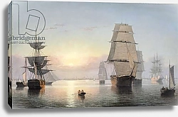 Постер Лэйн Фитц Boston Harbor, Sunset, 1850-55