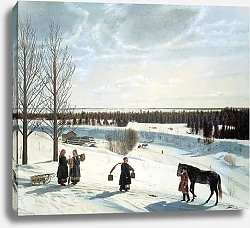 Постер Крылов Никифор Зимний пейзаж. Русская зима. 1827
