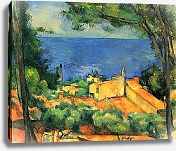 Постер Сезанн Поль (Paul Cezanne) Эстак с красными крышами