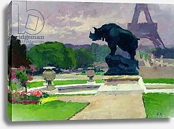 Постер Рену Жюль The Trocadero Gardens and the Rhinoceros by Jacquemart