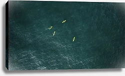 Постер Зеленые каяки в море