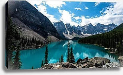 Постер Голубое озеро в горах
