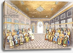 Постер Школа: Индийская 18в The Nawabs and Kings of Oudh in a palace interior with their servants in attendance, c.1800